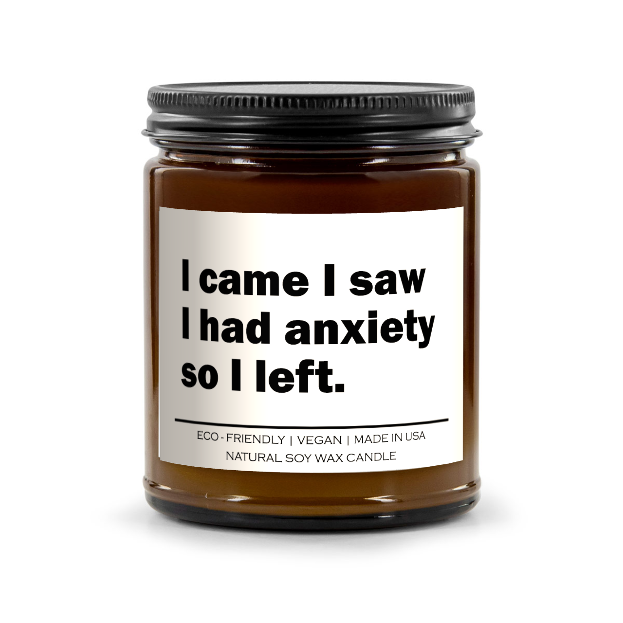 "I Came, I Saw, I Had Anxiety, So I Left" β 100% Soy Wax Candle