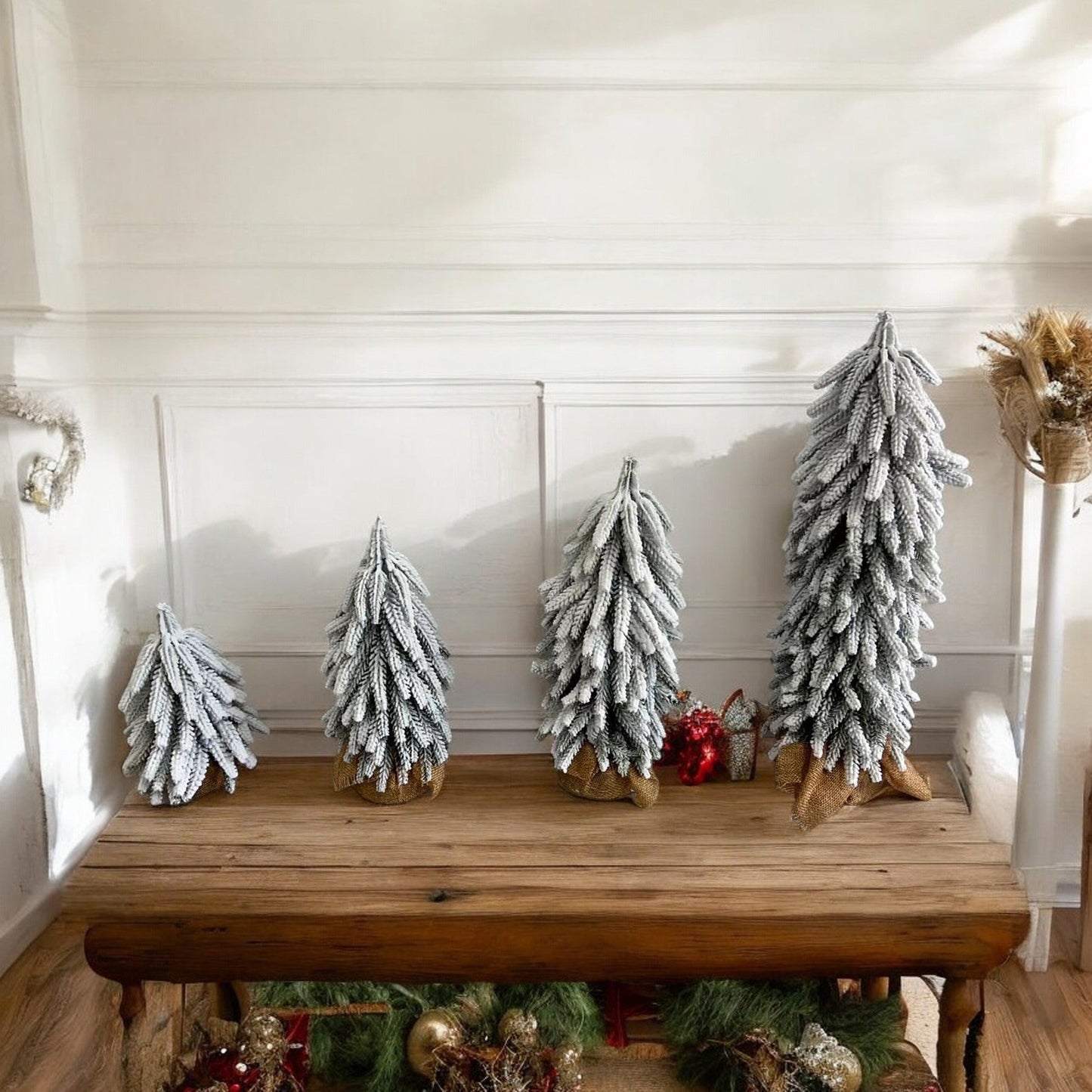 Snow Christmas Trees – Set of 4
