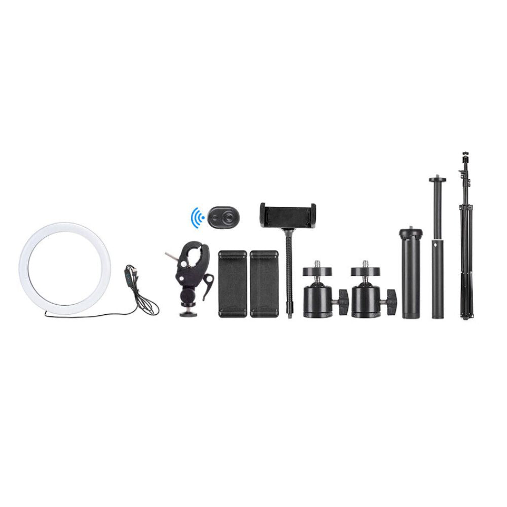 LED Ring Light with Phone Tripod Stand Kit โ 10" Adjustable with Remote