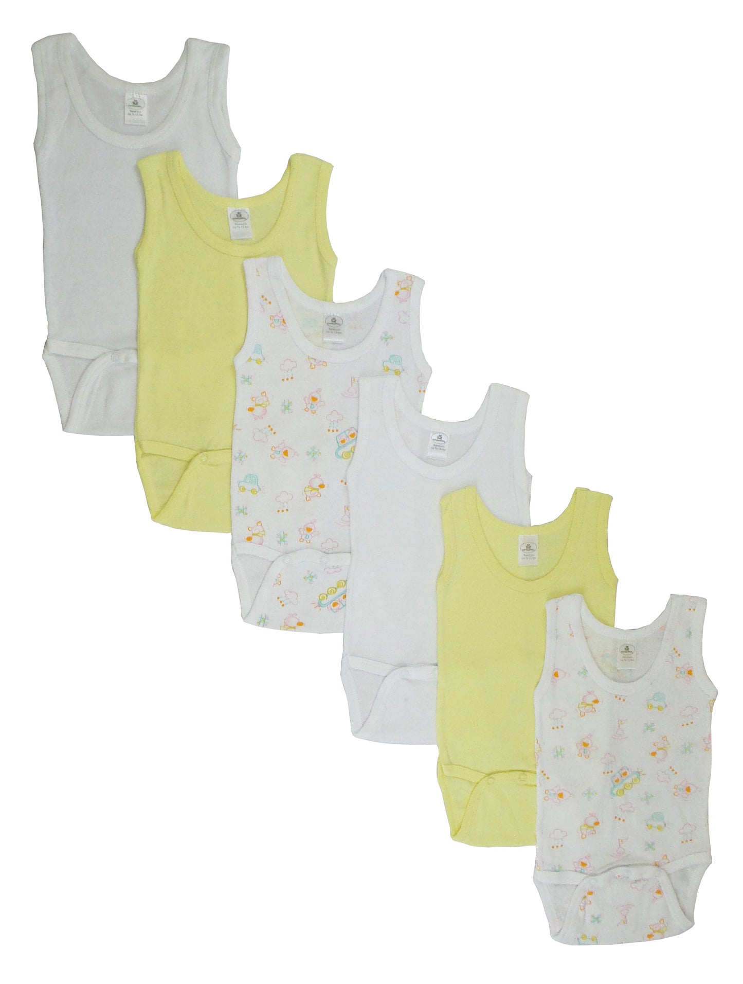 Girls’ Sleeveless Variety Print Tank Top – 6-Pack