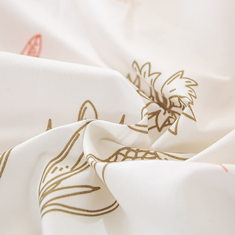 3-Piece Floral Duvet Cover Set – Soft Pastoral Style Bedding