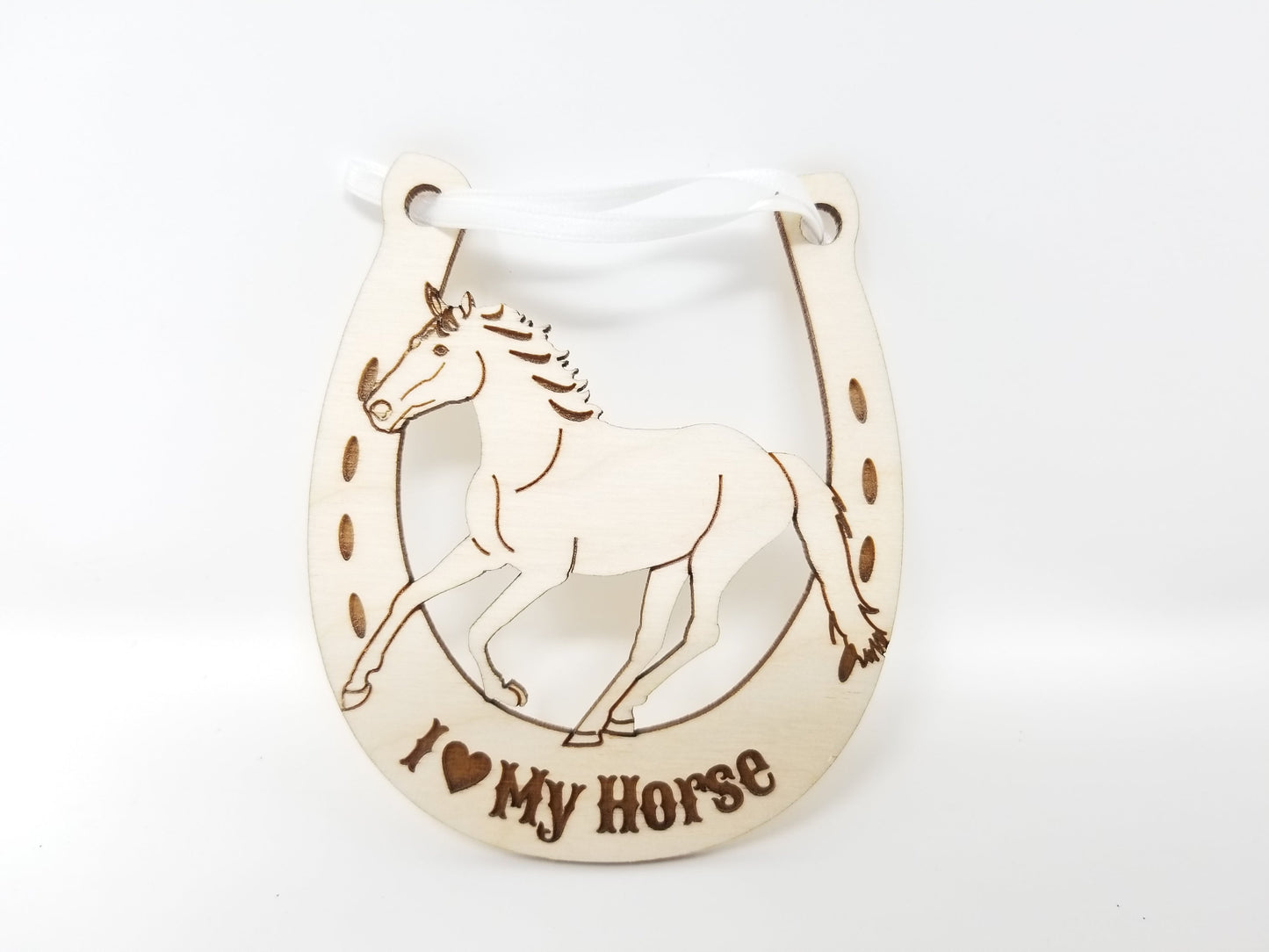 Horse Shoe – Laser Engraved Wooden Ornament