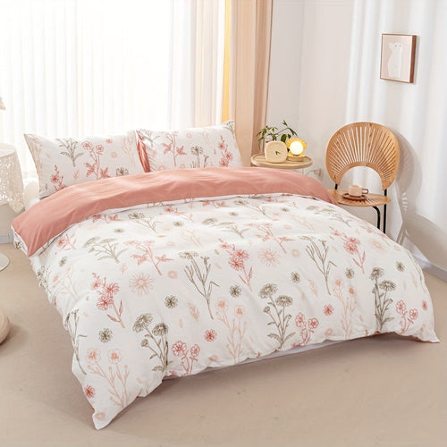 3-Piece Floral Duvet Cover Set – Soft Pastoral Style Bedding