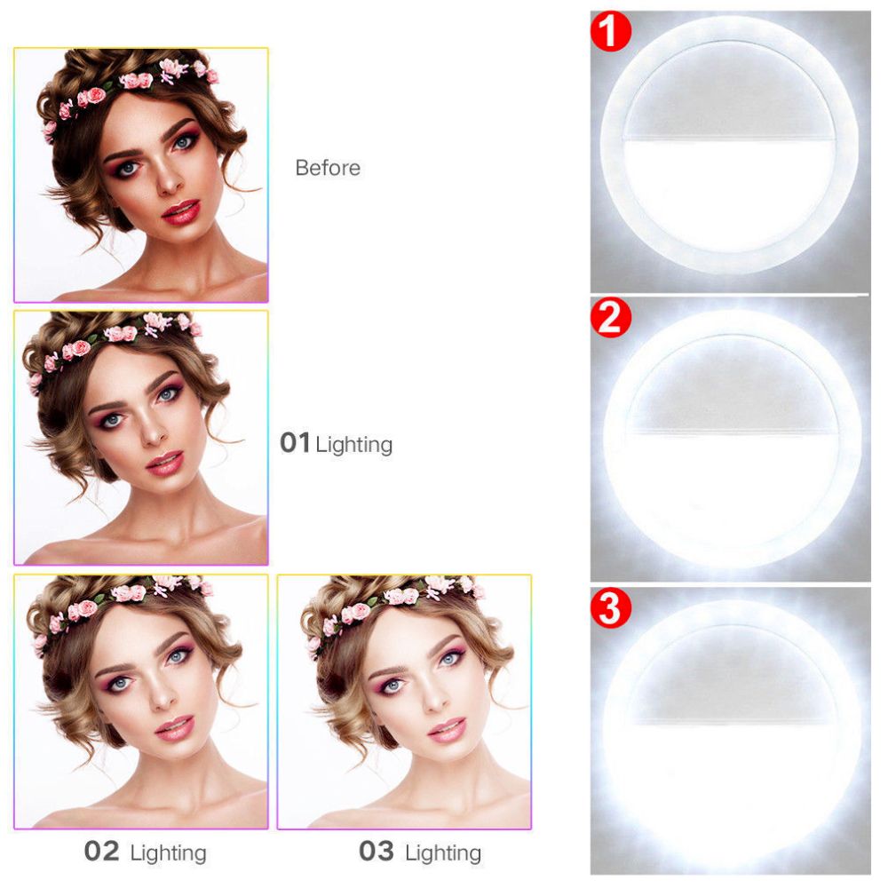 Portable Selfie Ring Light β Clip-On for Mobile Phones, Tablets & Computers