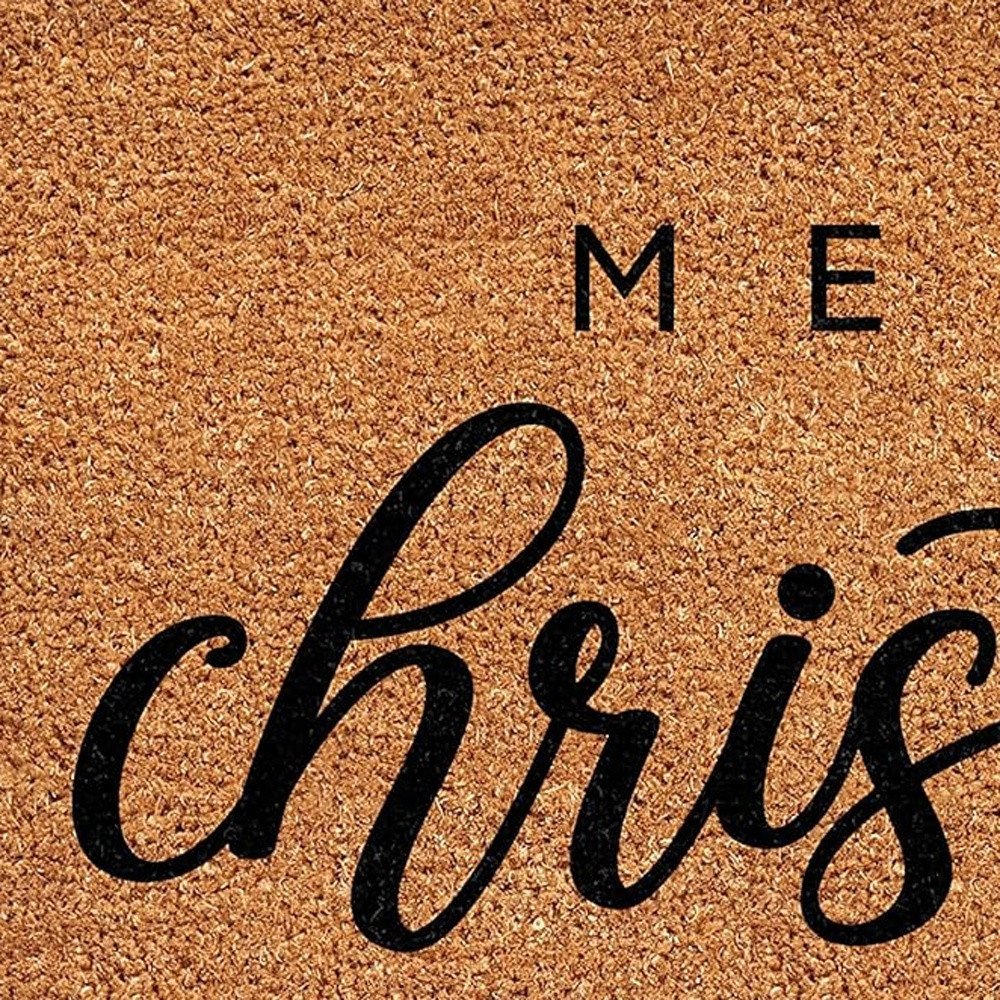 Natural & Black Merry Christmas – 17" x 29" Outdoor Coir Door Mat