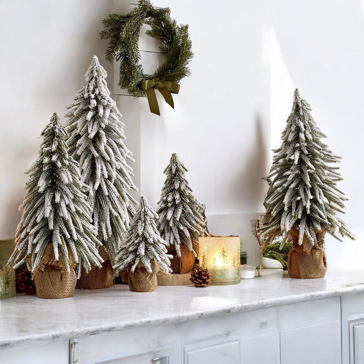 Snow Christmas Trees – Set of 4