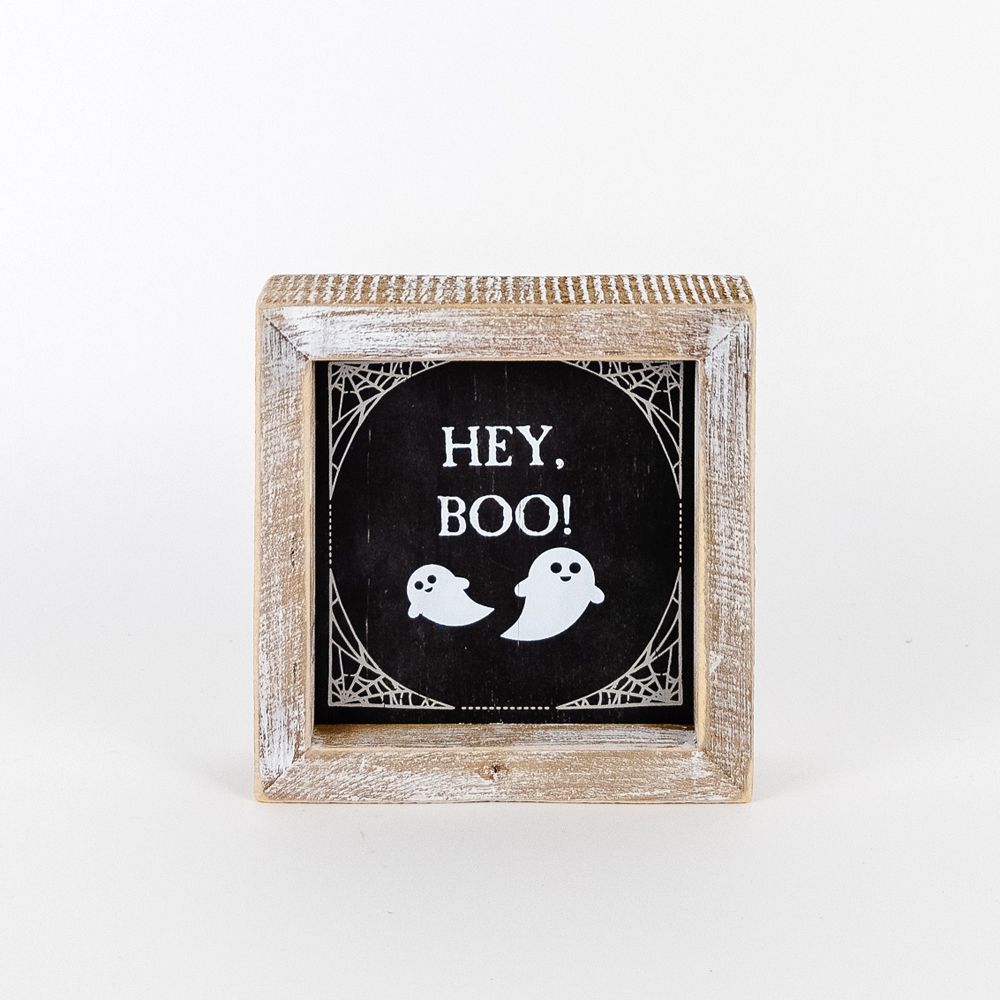 Hey Boo + Cuddle - Double-Sided Wooden Sign