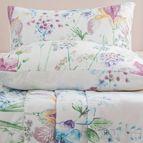 4-Piece Floral Bedding Ensemble – Sheets & Pillowcases