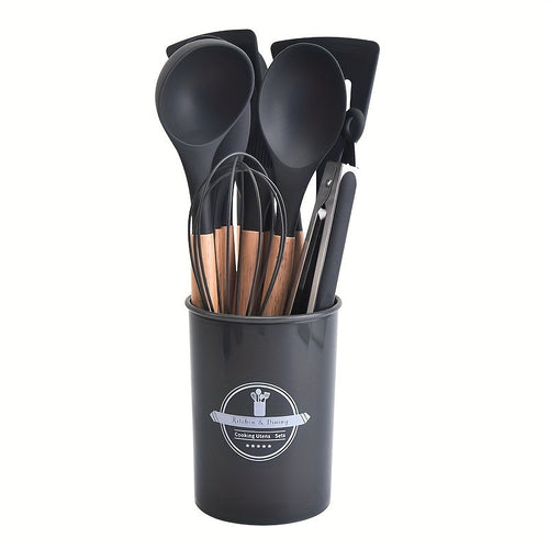 12Piece Silicone Kitchen Utensil Set with Holder