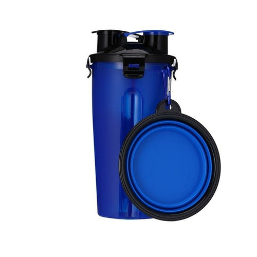 2-in-1 Dog Drinking Water Bottle with Collapsible Bowl