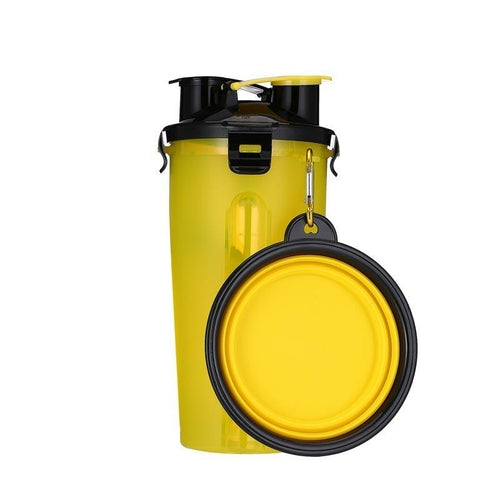 2-in-1 Dog Drinking Water Bottle with Collapsible Bowl