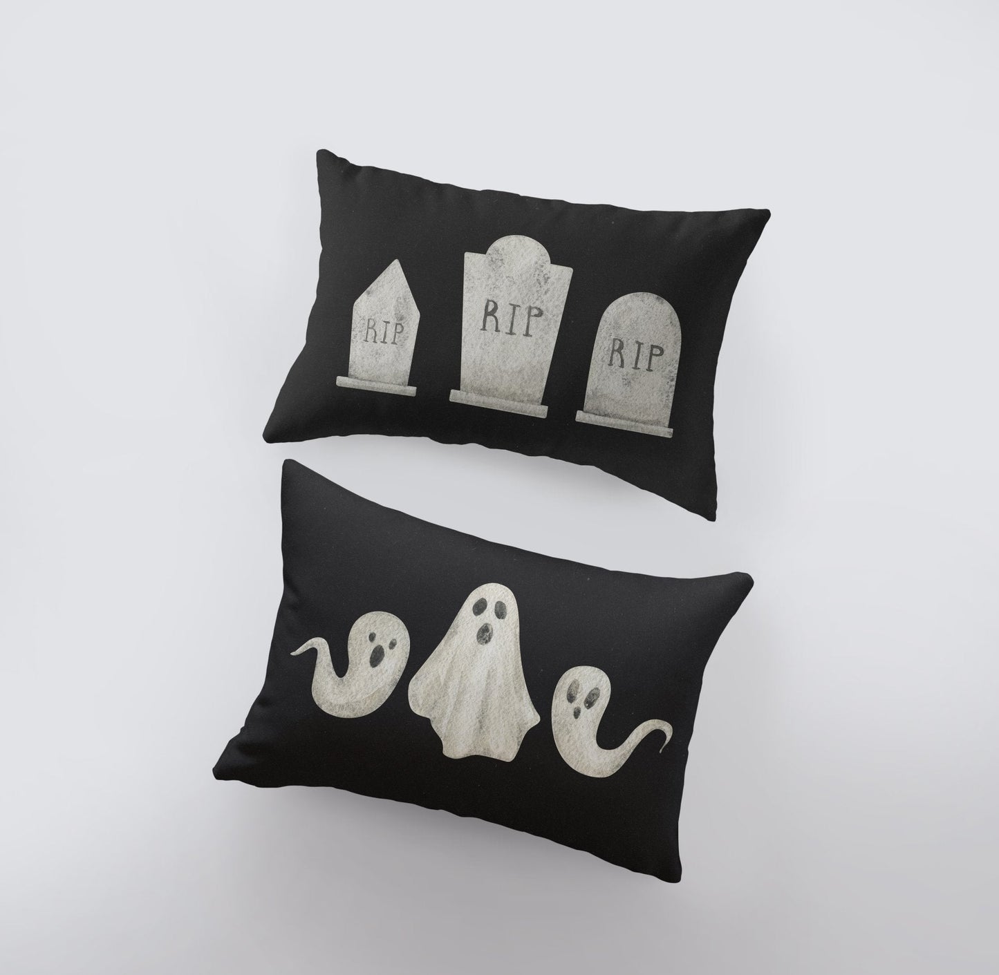 Three Ghosts Throw Pillow Cover β Double-Sided
