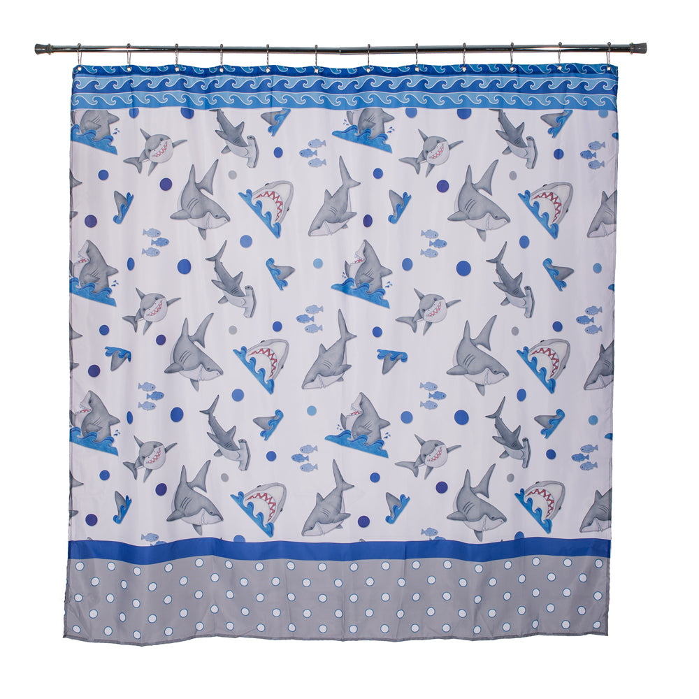 Fish ’n Sharks – Kids’ Waterproof Shower Curtain