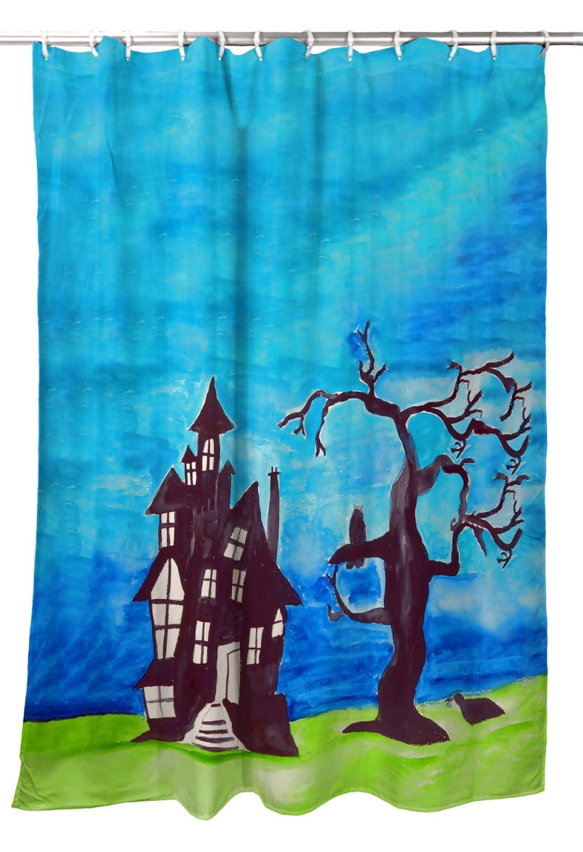 Haunted House – Halloween-Themed Shower Curtain