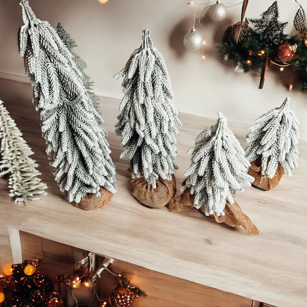 Snow Christmas Trees – Set of 4