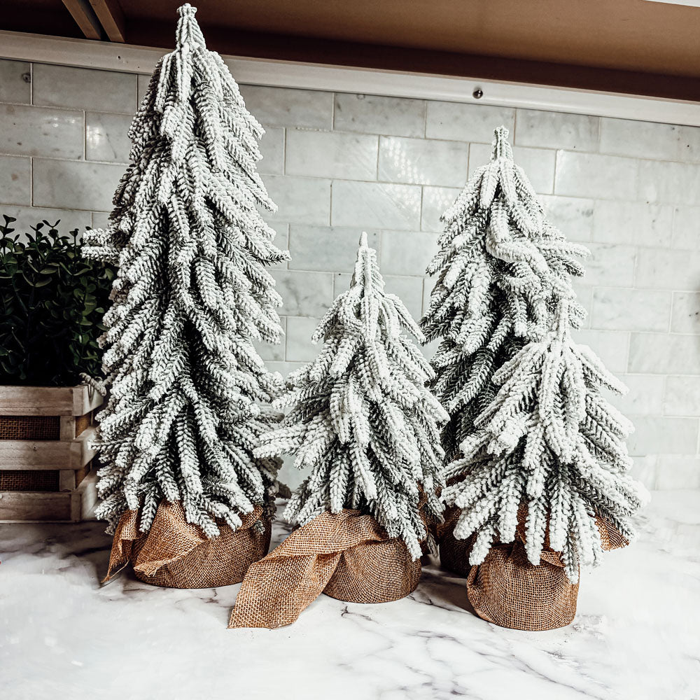 Snow Christmas Trees – Set of 4