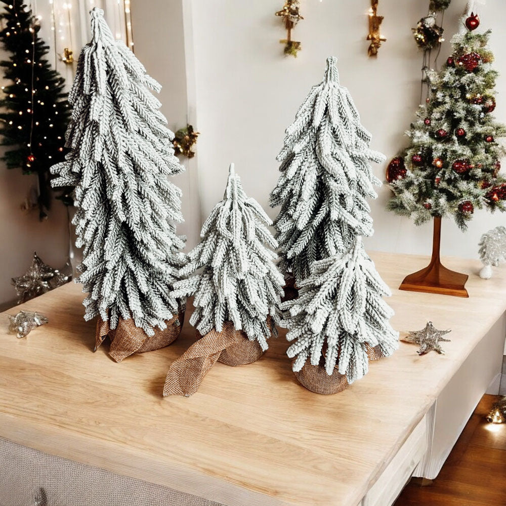 Snow Christmas Trees – Set of 4