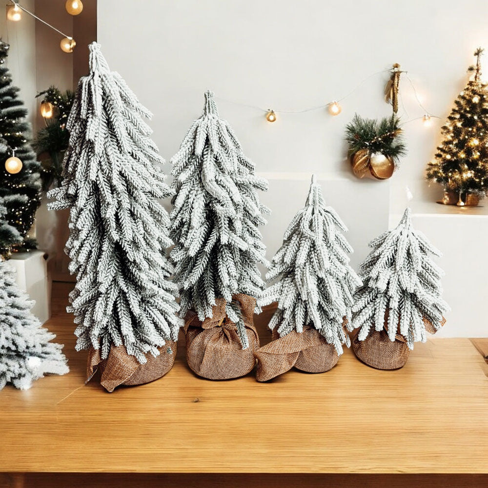 Snow Christmas Trees – Set of 4
