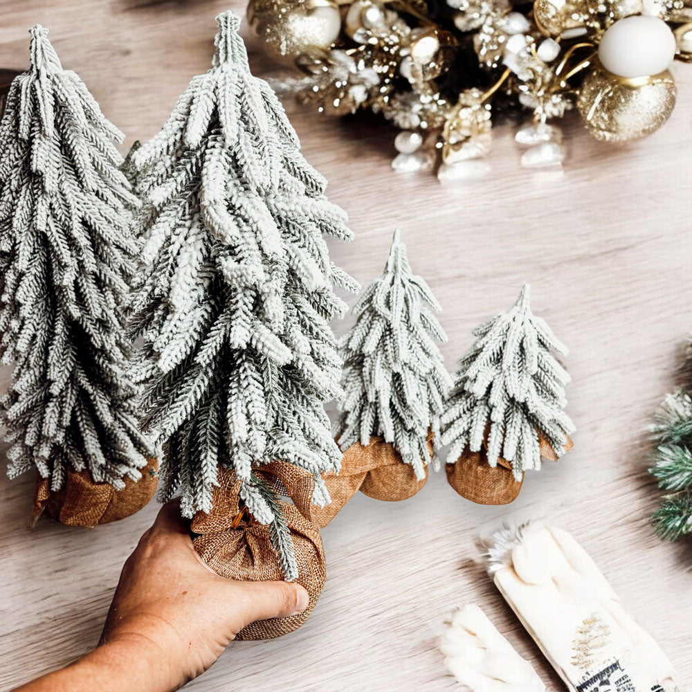 Snow Christmas Trees – Set of 4