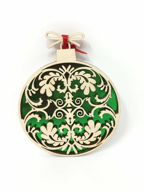 Ornate Ball – Laser Engraved Wooden Ornament