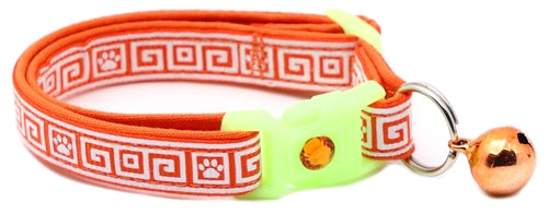 Greek Key – Glow-in-the-Dark - Breakaway Cat Collar