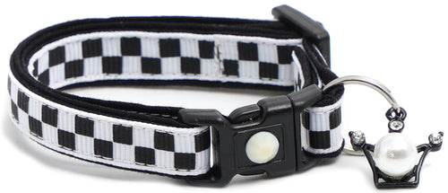 Black & White Checks – Breakaway Cat Collar