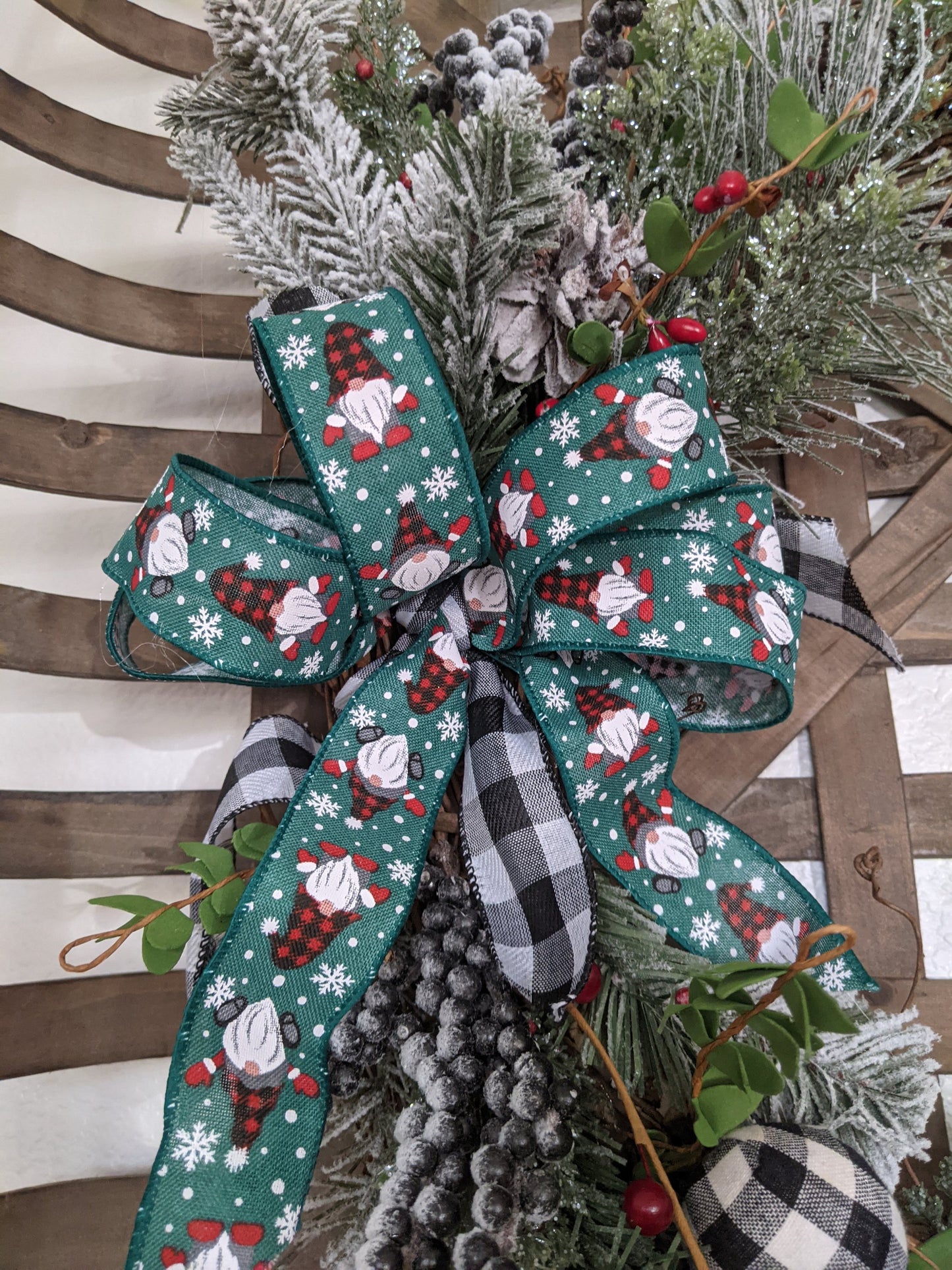 Handmade Gnome Winter/Christmas Grapevine Wreath β 18"
