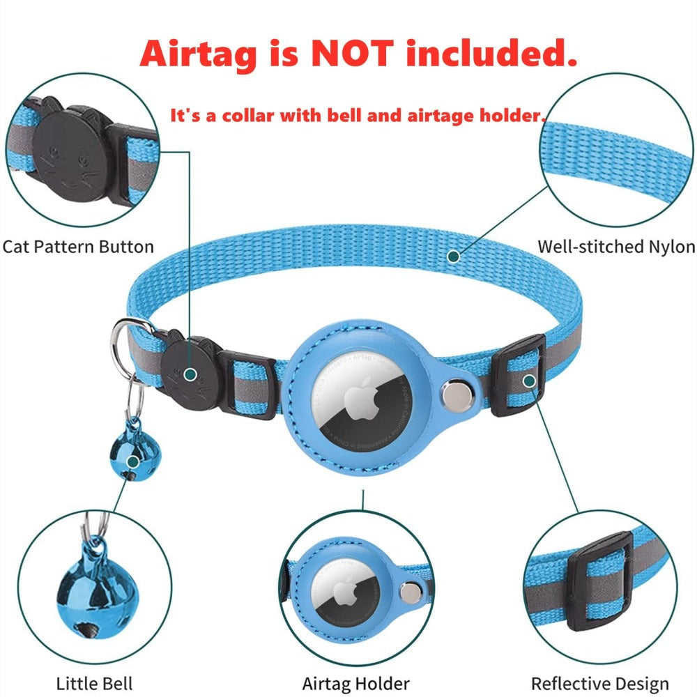 Reflective Airtag Case Collar for Cats & Dogs ā Safety Meets Style