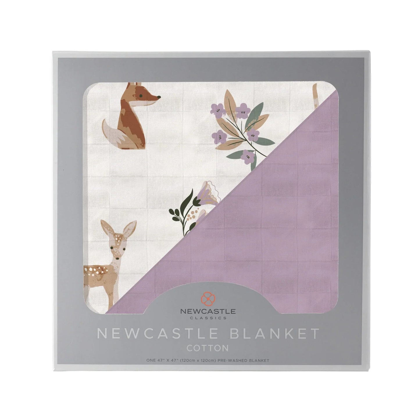 Sierra Fox & Deer + Orchid Lavender Cotton Blanket