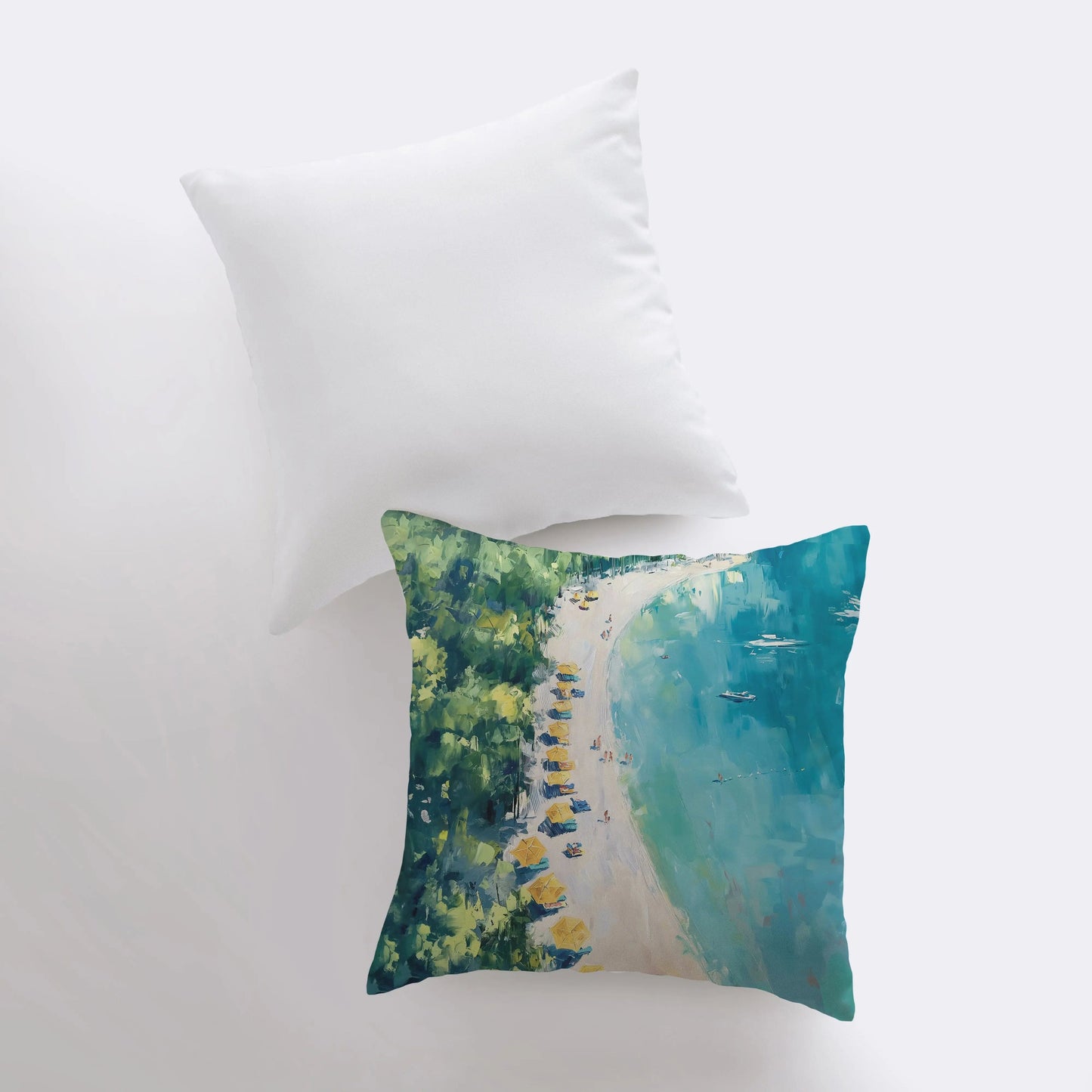 Tropical Beach Throw Pillow Cover