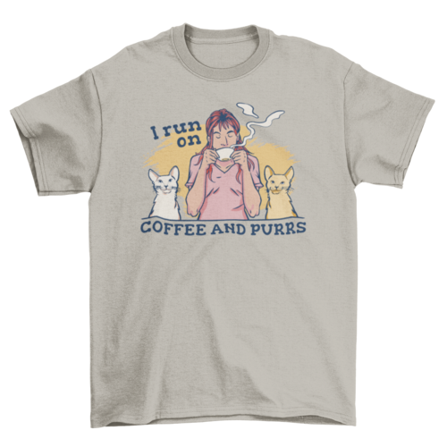 Cool Coffee & Purrs β Cat Lover Quote T-Shirt