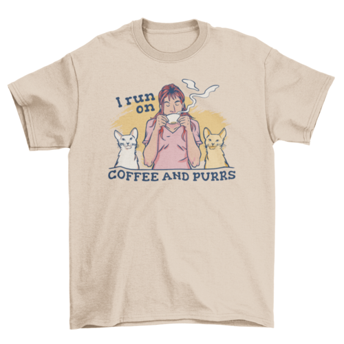 Cool Coffee & Purrs β Cat Lover Quote T-Shirt
