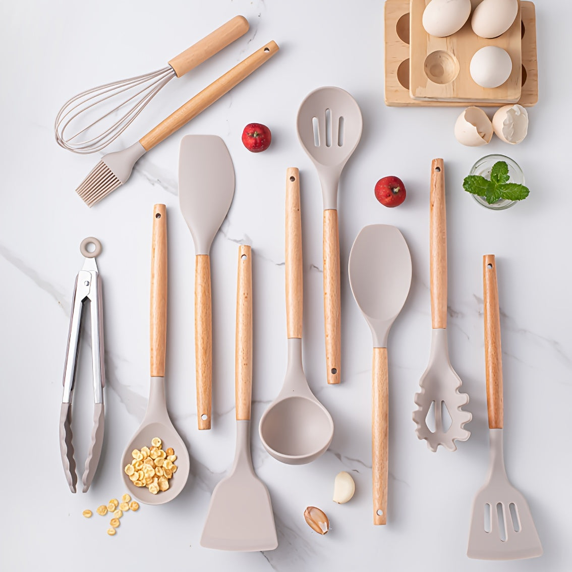 12Piece Silicone Kitchen Utensil Set with Holder