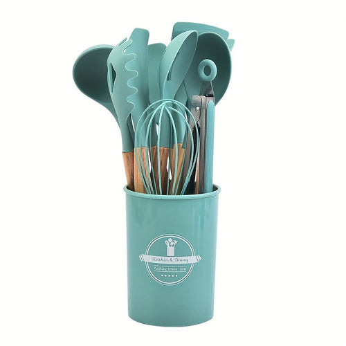 12Piece Silicone Kitchen Utensil Set with Holder