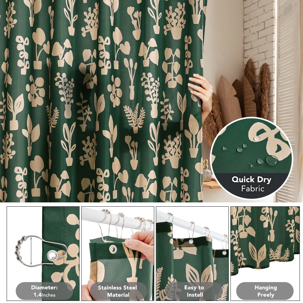 Bohome Foliage Shower Curtain
