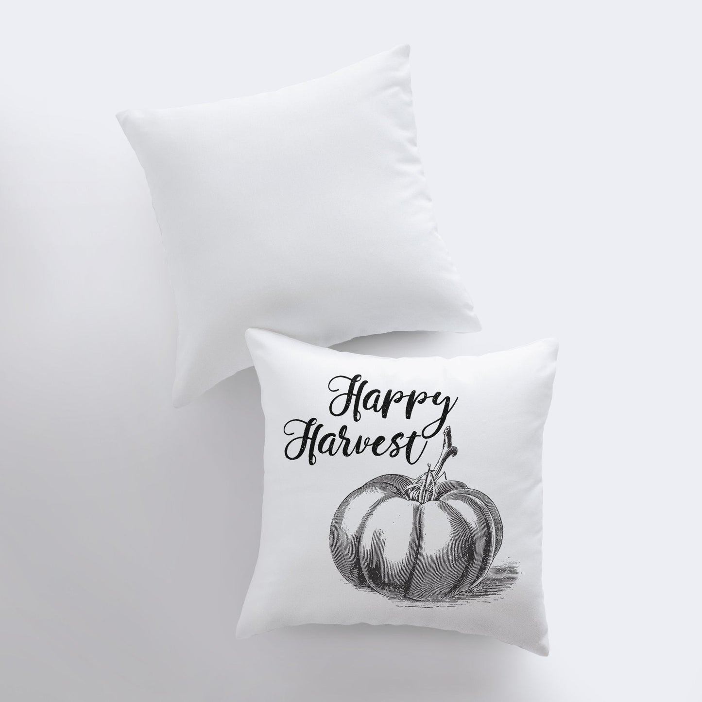 Happy Harvest Throw Pillow Cover – Modern Farmhouse Fall Décor