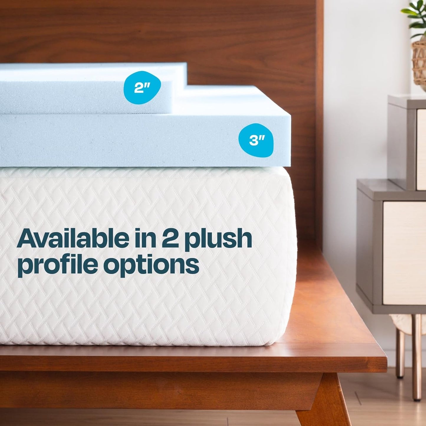 Cooling Gel Memory Foam Mattress Topper – Queen Size (2-Inch)