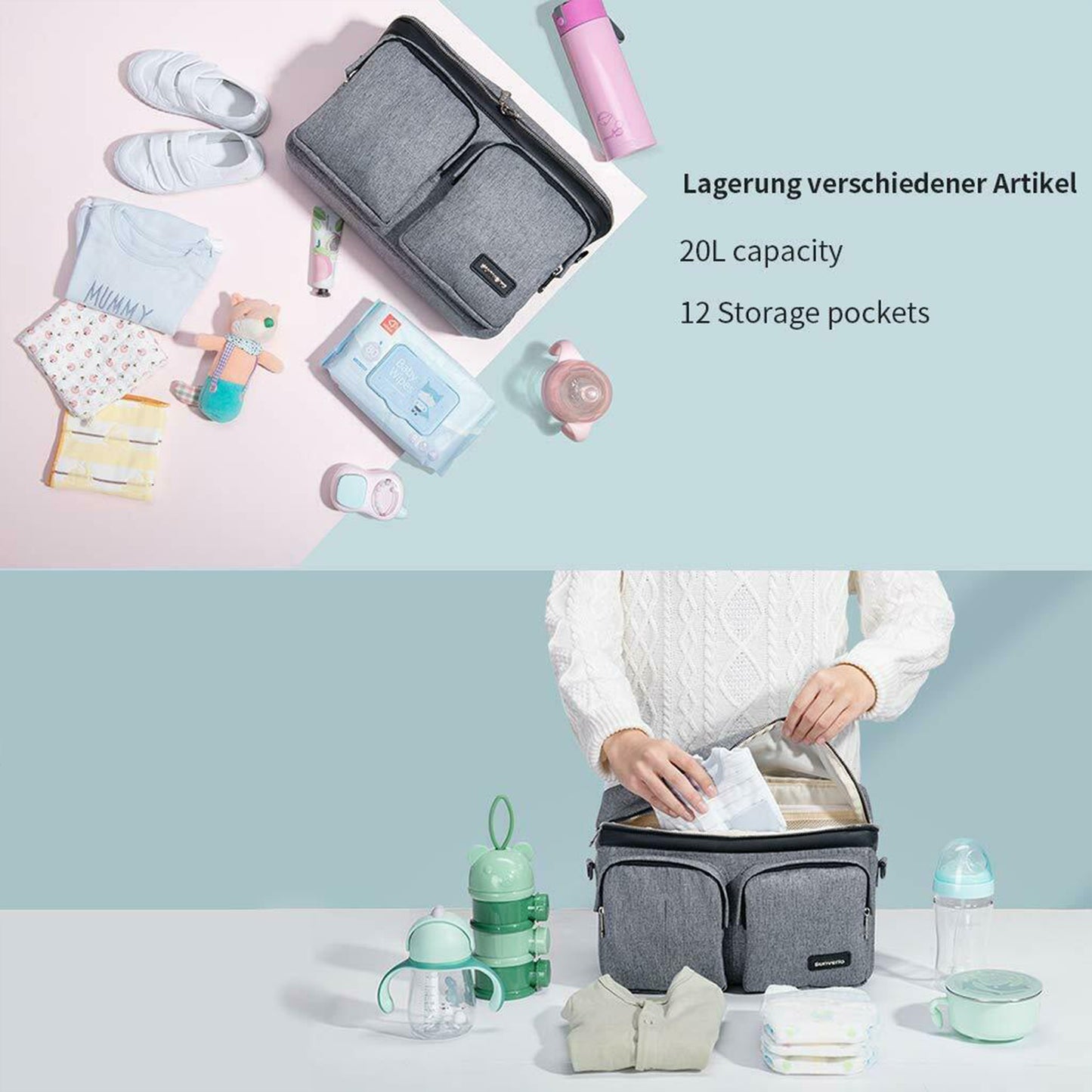 Stroller Organizer Caddy Bag – 11 Pocket Baby Travel Organizer