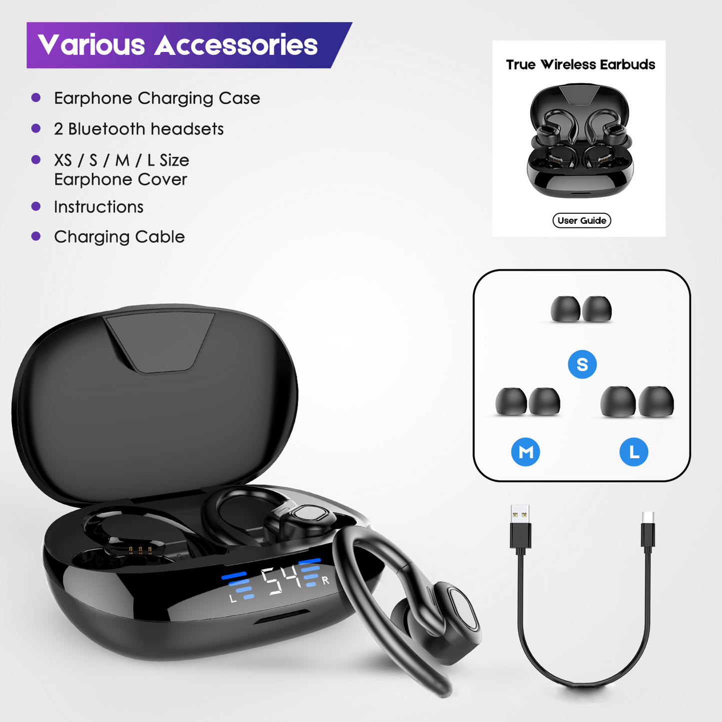 LED Display TWS Sport Bluetooth V5.0 Headset ā For iPhone, Huawei & More