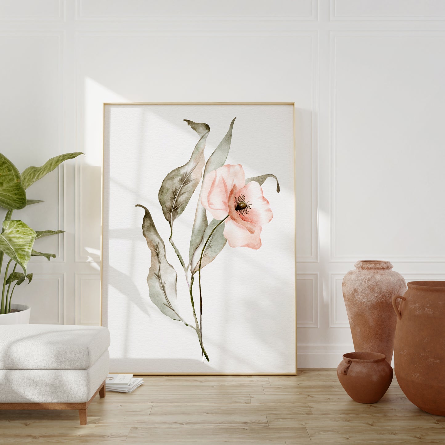 Floral Wall Art β Pink Watercolor Flower Print