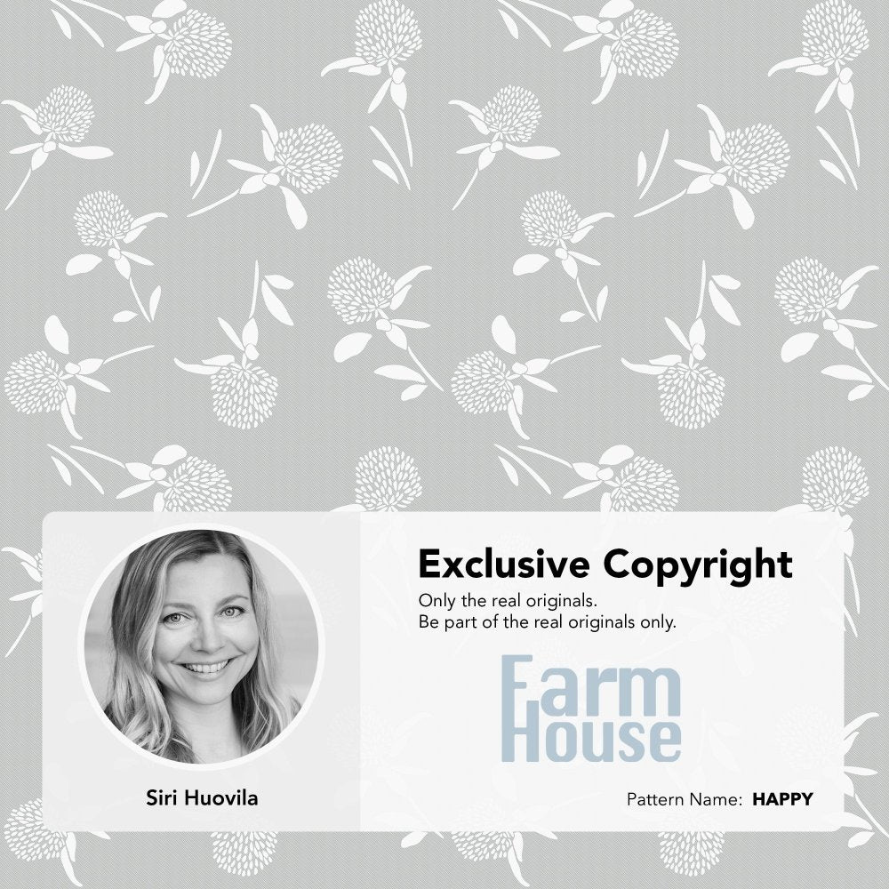 Farmhouse “Happy” Shower Curtain – Rustic Floral Charm