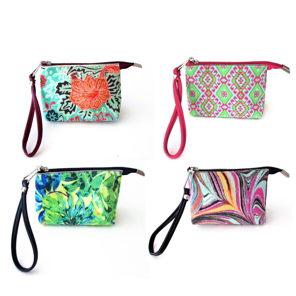 Red Pomegranate Wristlet Purse / Vanity Bag