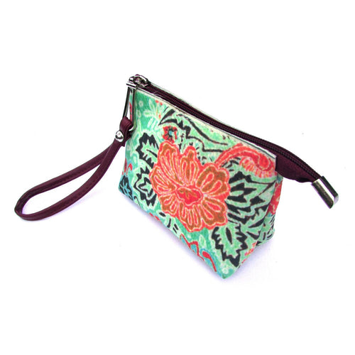 Red Pomegranate Wristlet Purse / Vanity Bag