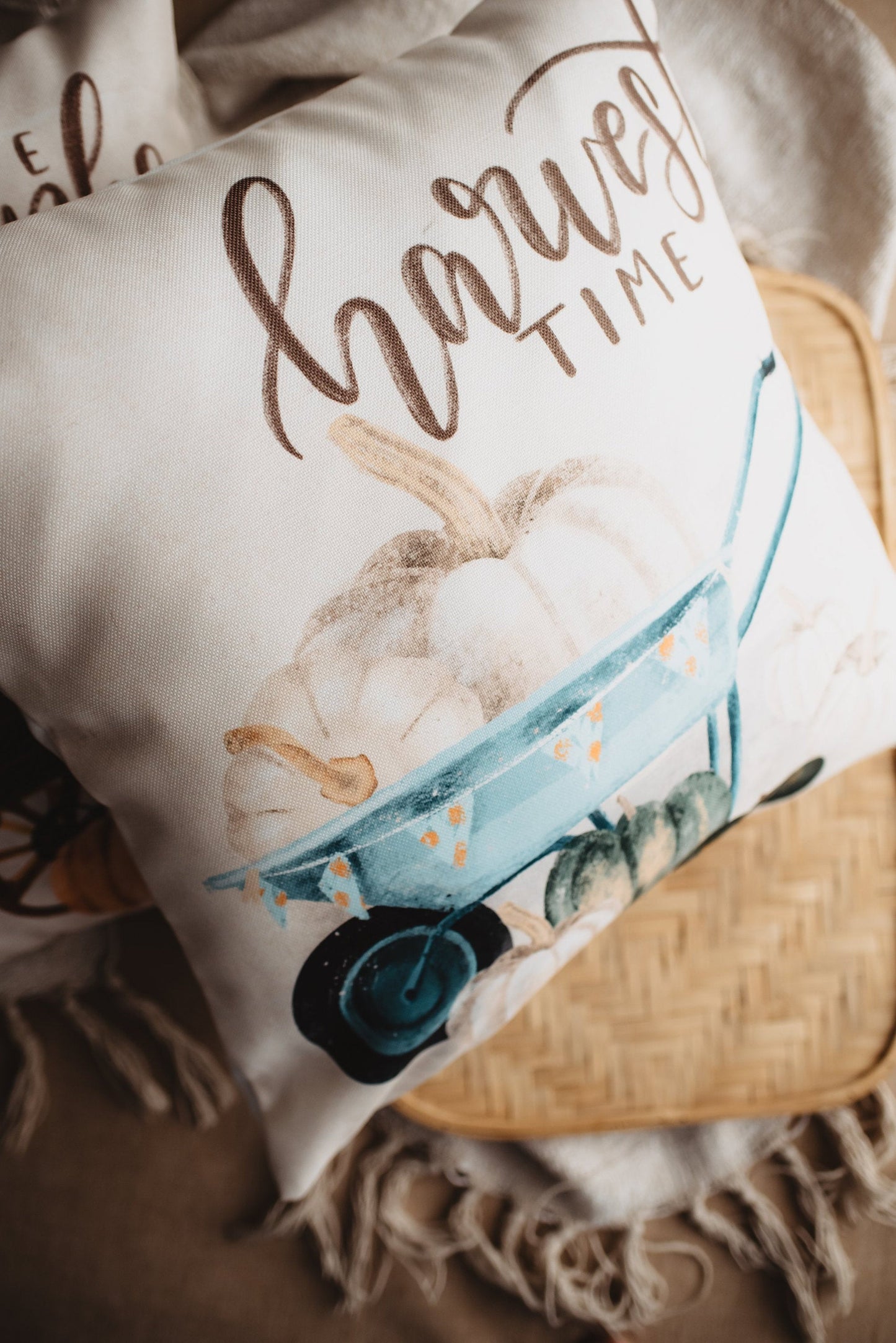 Harvest Time Throw Pillow Cover – Autumn Farmhouse