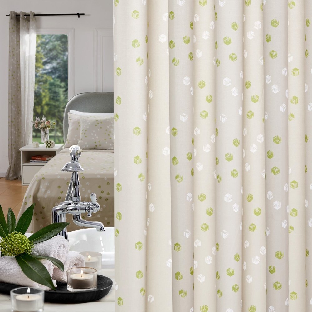 Modern Cubic Play – Contemporary Geometric Shower Curtain