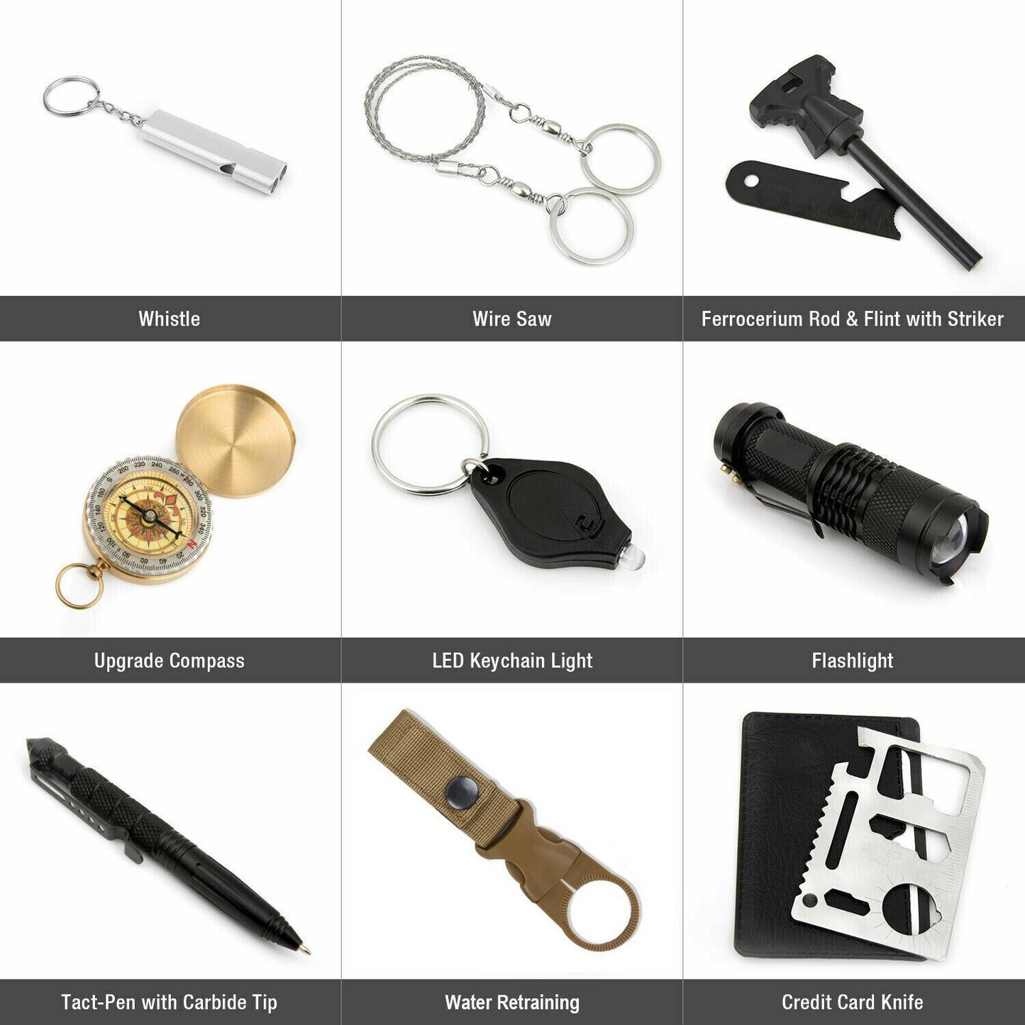 14-in-1 Outdoor Emergency Survival & Safety Gear Kit