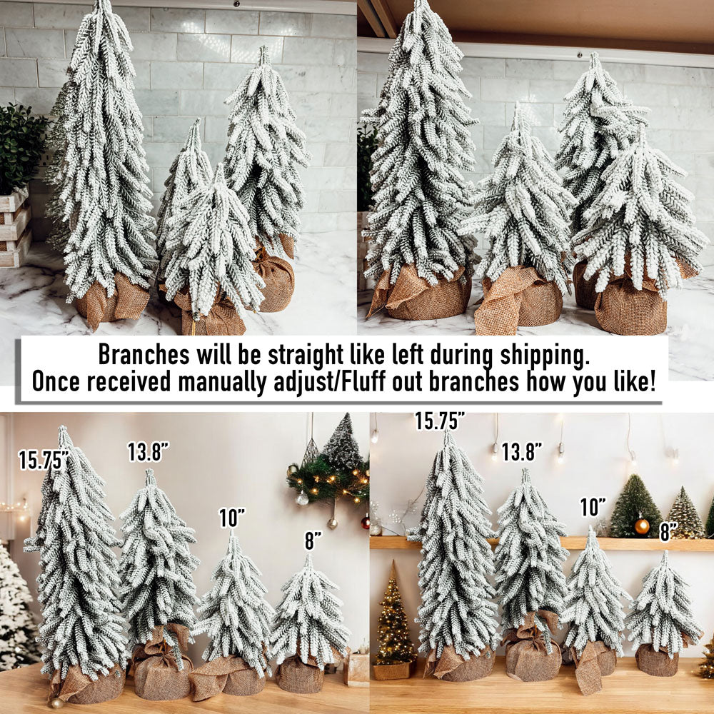 Snow Christmas Trees – Set of 4