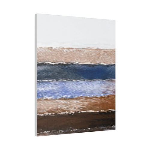 Rustic Hues – Blue, Black & Brown Lined Illustration – Giclée Wall Art Print