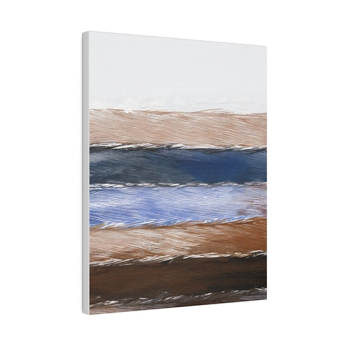 Rustic Hues – Blue, Black & Brown Lined Illustration – Giclée Wall Art Print