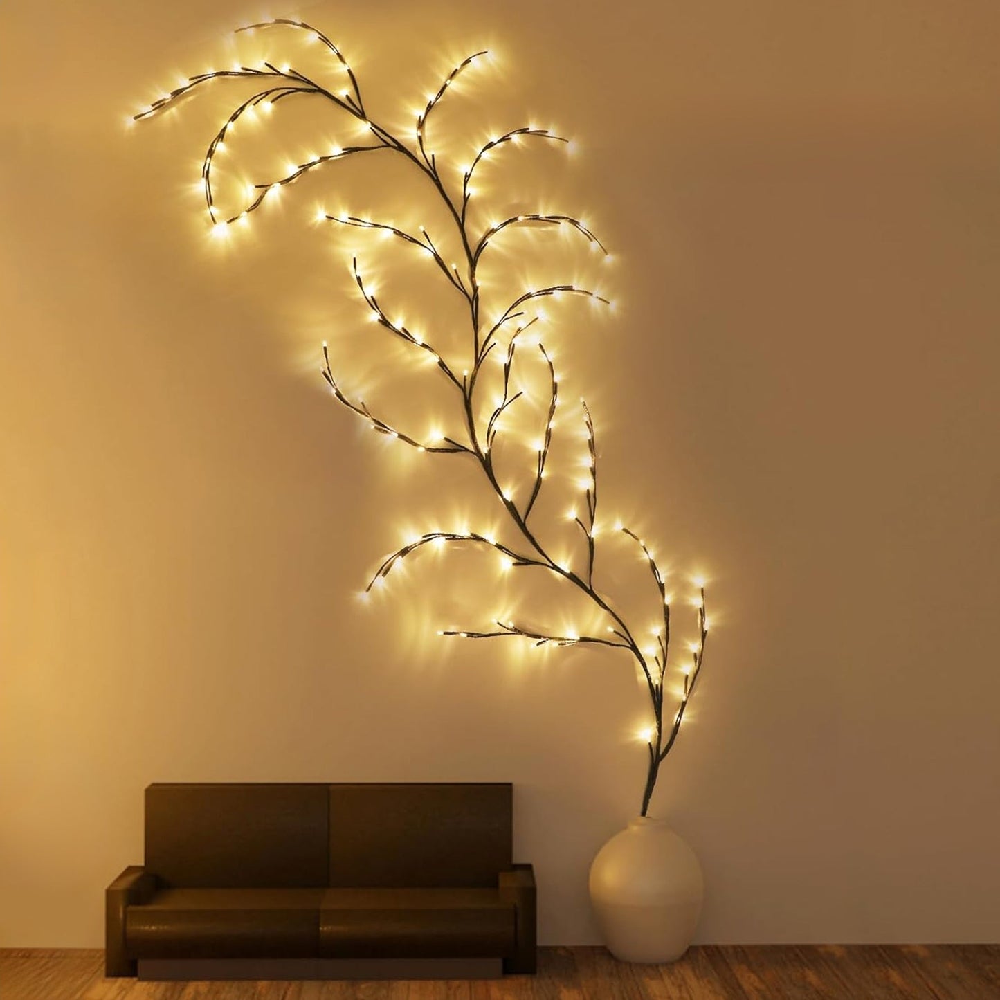 7.55 ft USB Flexible Branch Wall Lights – 144 LED Indoor Vine Decor